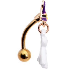 将图片加载到图库查看器,Gold Tone Ghost Witch Halloween Top Mount Dangle Belly Ring