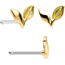 Load image into Gallery viewer, 20G 1/4 Pink Gem Berry Leaves Spring Flower Nose Bone Set of 3