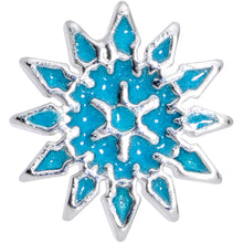 Load image into Gallery viewer, 16G 5/16 Blue Winter Snowflake Christmas Labret Monroe Tragus