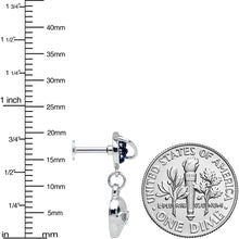 Load image into Gallery viewer, 16G 1/4 Alien Blue Planet Dangle Labret Monroe Tragus