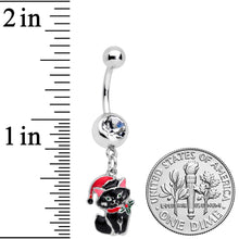 将图片加载到图库查看器,Santa Claus Black Cat Christmas Dangle Belly Ring