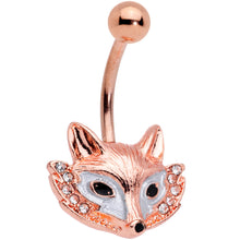 Load image into Gallery viewer, Clear Gem Rose Gold Tone Fashion Fox Belly Ring