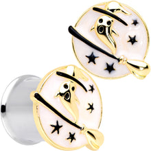 将图片加载到图库查看器,White Witch Ghost Broom Halloween Double Flare Plug Set