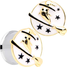 将图片加载到图库查看器,White Witch Ghost Broom Halloween Double Flare Plug Set