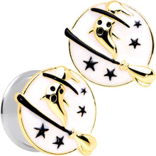 将图片加载到图库查看器,White Witch Ghost Broom Halloween Double Flare Plug Set