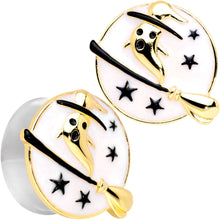 将图片加载到图库查看器,White Witch Ghost Broom Halloween Double Flare Plug Set