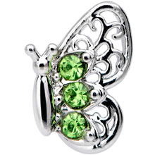 将图片加载到图库查看器,20G 1/4 Green Gem Lacy Butterfly Nose Bone