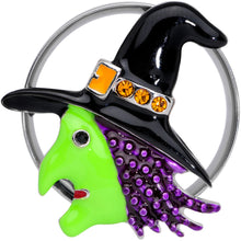 Load image into Gallery viewer, Orange Gem Green Witch Halloween Double Flare Tunnel Plug Set