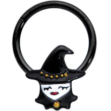 将图片加载到图库查看器,16G 3/8 Black Goth Witch Halloween Hinged Segment Ring