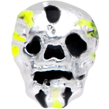 Load image into Gallery viewer, 20G 1/4 Black Striped Skull Halloween Nose Bone