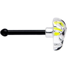 Load image into Gallery viewer, 20G 1/4 Black Striped Skull Halloween Nose Bone