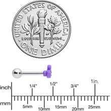 Load image into Gallery viewer, 16G 1/4 Clear Gem Purple Easter Bunny Cartilage Tragus Earring