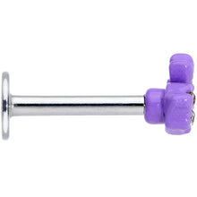 Load image into Gallery viewer, 16G 5/16 Clear Gem Purple Easter Bunny Labret Monroe Tragus
