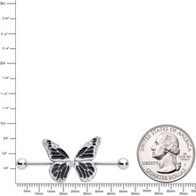 Load image into Gallery viewer, 14G 7/8 Split Butterfly Barbell Nipple Ring Set