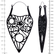 Load image into Gallery viewer, Black Gothic Mysterious Planchette Tunnel Plug Earrings