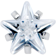 将图片加载到图库查看器,Clear CZ Gem Star Barbell Tongue Ring