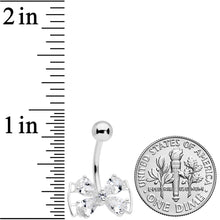 Load image into Gallery viewer, Clear CZ Gem Beauty Bow Belly Ring