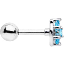 Load image into Gallery viewer, 16G 1/4 Aqua CZ Gem Beauty Bow Cartilage Tragus Earring