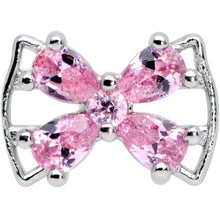 Load image into Gallery viewer, 16G 1/4 Pink CZ Gem Beauty Bow Cartilage Tragus Earring