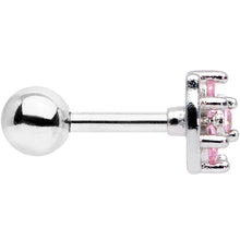 Load image into Gallery viewer, 16G 1/4 Pink CZ Gem Beauty Bow Cartilage Tragus Earring