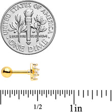 Load image into Gallery viewer, 16G 1/4 Clear CZ Gem Gold Tone Beauty Bow Cartilage Tragus
