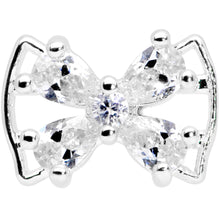 Load image into Gallery viewer, 16G 5/16 Clear CZ Gem Beauty Bow Labret Monroe Tragus
