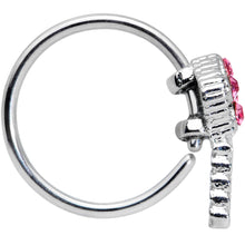 将图片加载到图库查看器,20G 5/16 Pink Gem Open Key Nose Hoop
