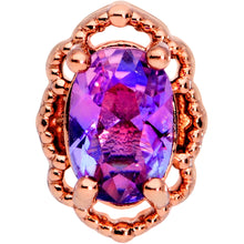 Load image into Gallery viewer, 16G 1/4 Purple Tourmaline Rose Gold Tone Cartilage Tragus Earring