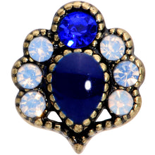 Load image into Gallery viewer, 16G 5/16 Clear Blue Gem Gold Tone Heirloom Teardrop Labret Monroe