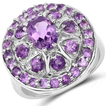 Load image into Gallery viewer, 2.67 Carat Genuine Amethyst .925 Sterling Silver Ring