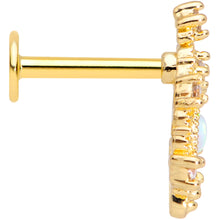 Load image into Gallery viewer, 16G 5/16 White Synthetic Opal Gold Tone Labret Monroe Tragus