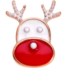 将图片加载到图库查看器,Rose Gold Tone Reindeer Red Nosed Christmas Barbell Tongue Ring