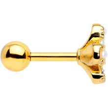 Load image into Gallery viewer, 16G 1/4 Clear Gem Gold Tone Stylish Splat Cartilage Tragus Earring
