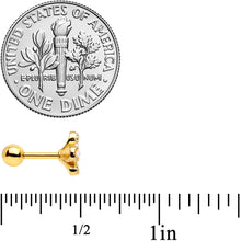 Load image into Gallery viewer, 16G 1/4 Clear Gem Gold Tone Stylish Splat Cartilage Tragus Earring