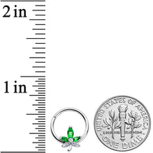 将图片加载到图库查看器,16G 3/8 Clear Green Gem Pot Leaf Hinged Segment Ring