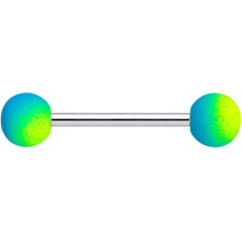 将图片加载到图库查看器,Yellow Blue Ombre Soft Finish Barbell Tongue Ring