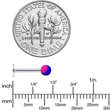 Load image into Gallery viewer, 16G 5/16 Pink Blue Ombre Soft Finish Labret Monroe Tragus