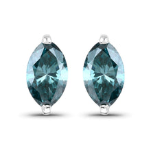 Load image into Gallery viewer, 0.69 Carat Genuine Blue Diamond 14K White Gold Earrings