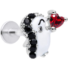 Load image into Gallery viewer, 16G 5/16 Red Gem Penguin Valentines Day Labret Monroe Tragus