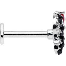 Load image into Gallery viewer, 16G 5/16 Red Gem Penguin Valentines Day Labret Monroe Tragus