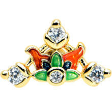Load image into Gallery viewer, 16G 5/16 Clear CZ Gem Gold Tone Mythic Dragon Labret Tragus