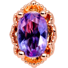 Load image into Gallery viewer, 20G 5/16 Rose Gold Tone Purple Tourmaline Elegant Nose Hoop