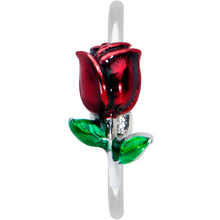 Load image into Gallery viewer, 20G 5/16 Red Rose Flower Valentines Day Nose Hoop