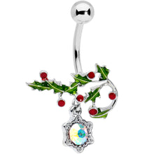 将图片加载到图库查看器,Aurora Red Gem Holly Holiday Decor Christmas Belly Ring