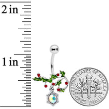将图片加载到图库查看器,Aurora Red Gem Holly Holiday Decor Christmas Belly Ring
