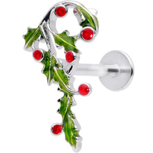将图片加载到图库查看器,16G 5/16 Pink CZ Gem Candy Cane Holly Labret Monroe Tragus