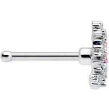 将图片加载到图库查看器,20G 1/4 Clear Pink Green Gem Snowflake Nose Bone