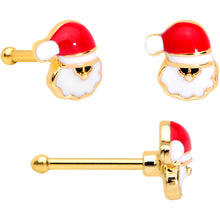 将图片加载到图库查看器,20G 5/16 Gold Hue Santa Christmas Nose Hoop Bone L Shape Set of 3