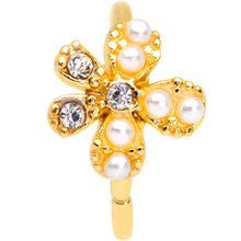 将图片加载到图库查看器,20G 5/16 Clear Gem Gold Tone Stylish Splat Nose Hoop