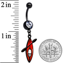 将图片加载到图库查看器,Clear Gem Black Red Summer Kayak Boat Dangle Belly Ring